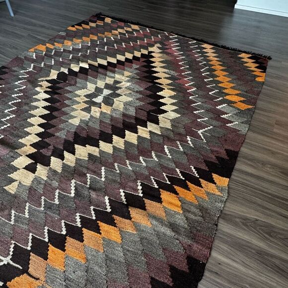 Multicolor Kilim Turkish Wool Area Rug 10 x 6 - Picture 7 of 13